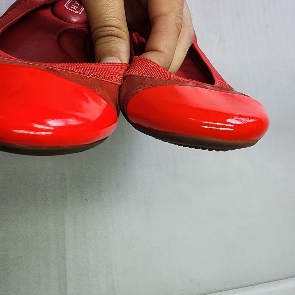 🌸 Coach |‎ Patent Leather Flats, size 6.5 red - Picture 5 of 7